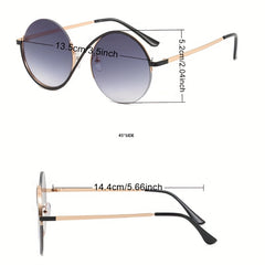 Round Metal Sunglasses Gradient Glasses UV400