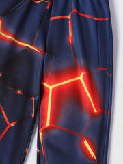 Boy's Geo Print Elastic Casual Pants All match Trousers