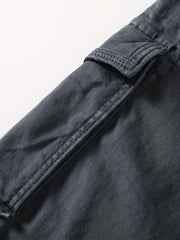 Cotton Solid Flap Pockets Straight Leg Cargo Pants Men Work Hiking Fishing