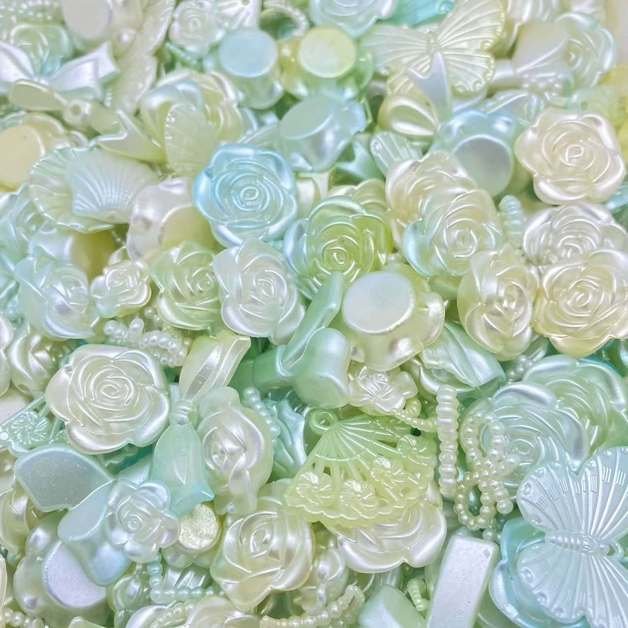 50g Colorful Butterfly Beads Loose Spaced Beads Jewelry Making DIY