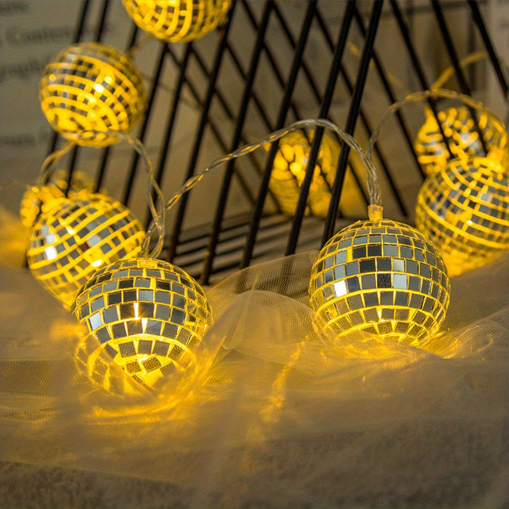 LED Mirror Ball Light String Bar Party Christmas Decoration