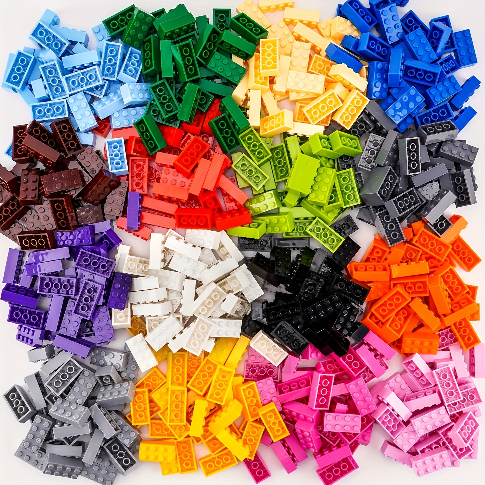 Bulk Solid Bricks Grey Orange 3001 Compatible with Major Brands