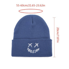 Creative Smile Face Embroidery Knit Hat