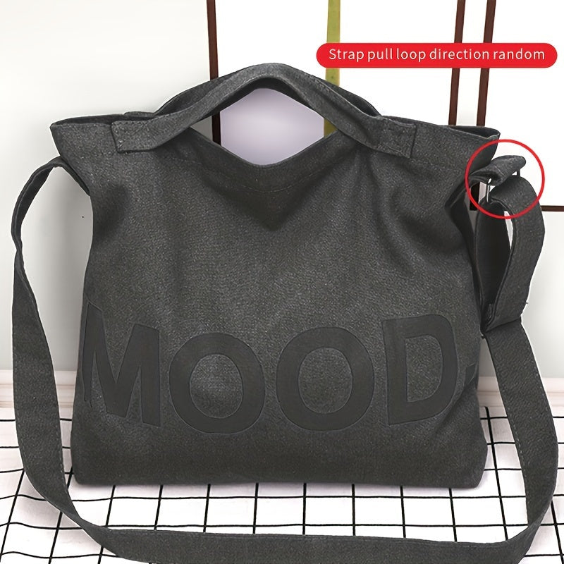 Vintage Canvas Tote Bag Gym Bag Letter Graphic Handbag