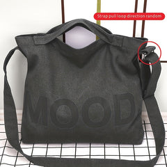 Vintage Canvas Tote Bag Gym Bag Letter Graphic Handbag