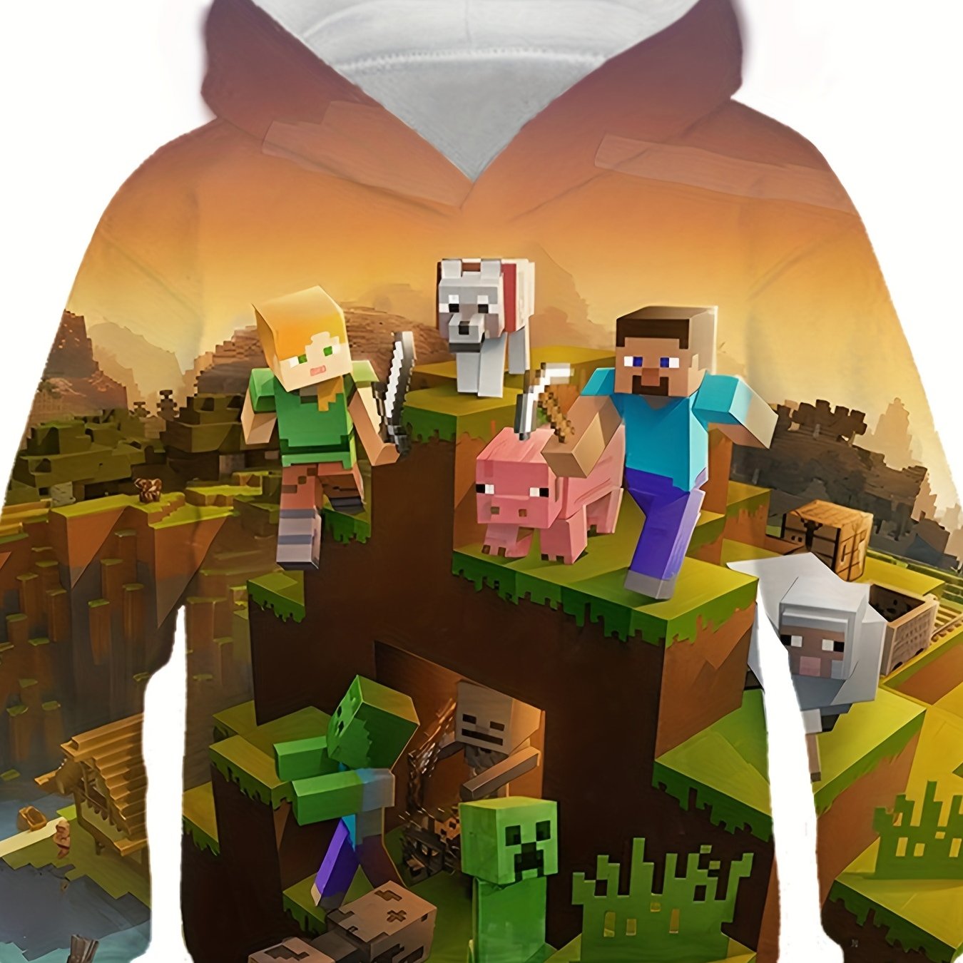 Pixel Style Game Print Kid's Hoodie Unisex Pullover