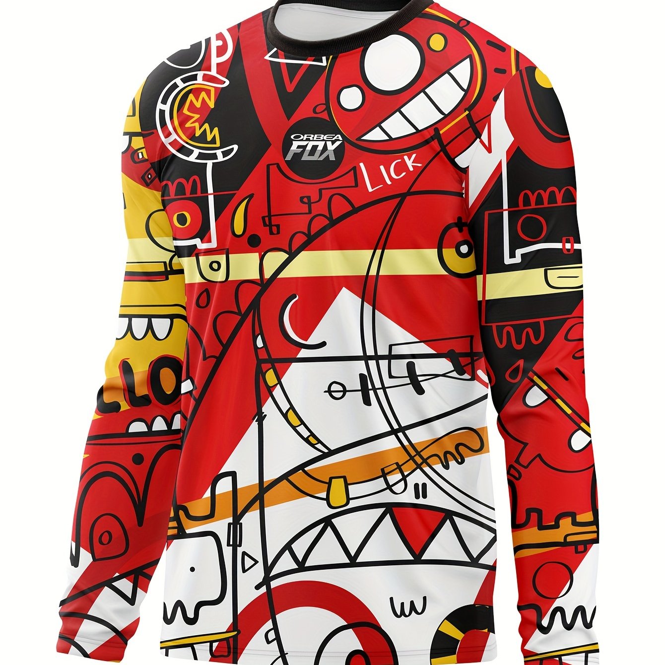 Men's Graffiti Long Sleeve Motorcycle T-shirt