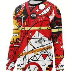 Men's Graffiti Long Sleeve Motorcycle T-shirt