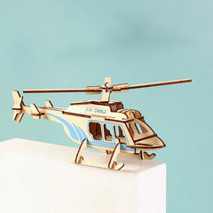 3D Wooden Airplane Model Puzzle Kit Military Jet Engine Educational Craft