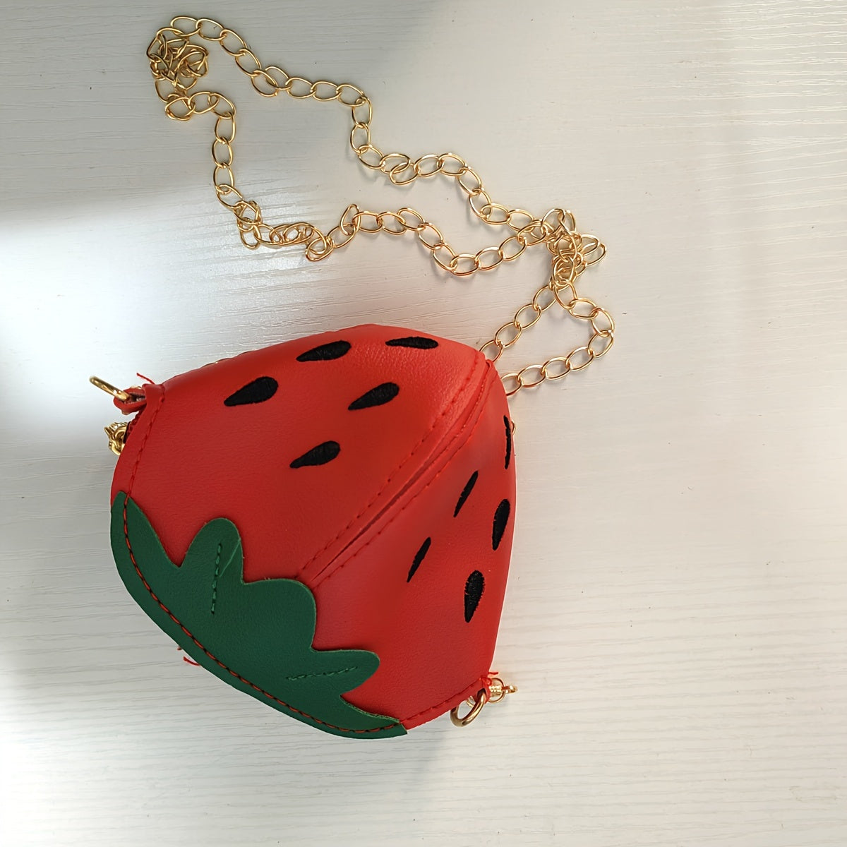 Strawberry Zipper Shoulder Bag Messenger Coin Purse Wallet With Chain Crossbody