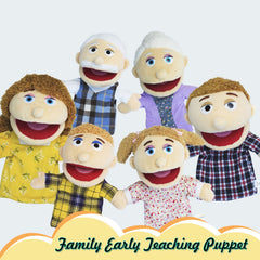 DDEMSMOE Family Hand Puppets - Ethnic Plush Soft Puppets for Kids Role Play