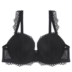 Floral Lace Scalloped Trim Molded Cup High Stretch Bralette