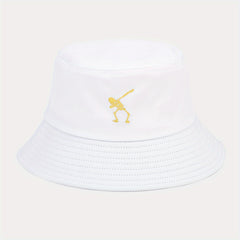 Punk Style Skull Skeleton Embroidered Street Dance Bucket Hat