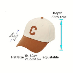 Men's Cotton Baseball Cap with Letter Embroidery