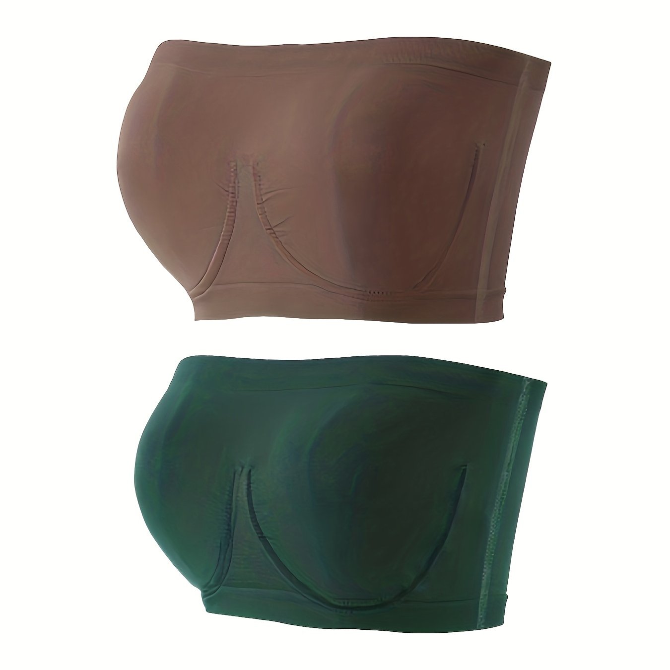 2 Pack Plus Size Sexy Tube Bra Set Comfort Wireless Stretchy Wrap Chest T shirt