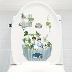 Waterproof Home Decor Toilet Sticker - Removable PVC Sticker