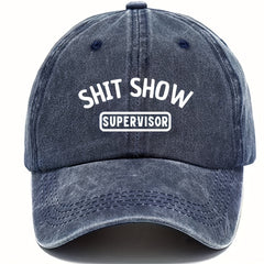 Adjustable Printed Sunscreen Washed Denim Baseball Cap for Outdoor Activities