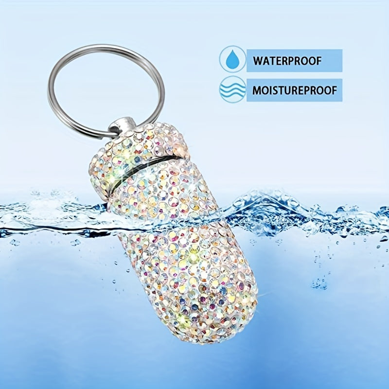 Portable Pill Case Waterproof Pill Holder Bling Pill Box Medicine Dispenser