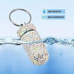 Portable Pill Case Waterproof Pill Holder Bling Pill Box Medicine Dispenser