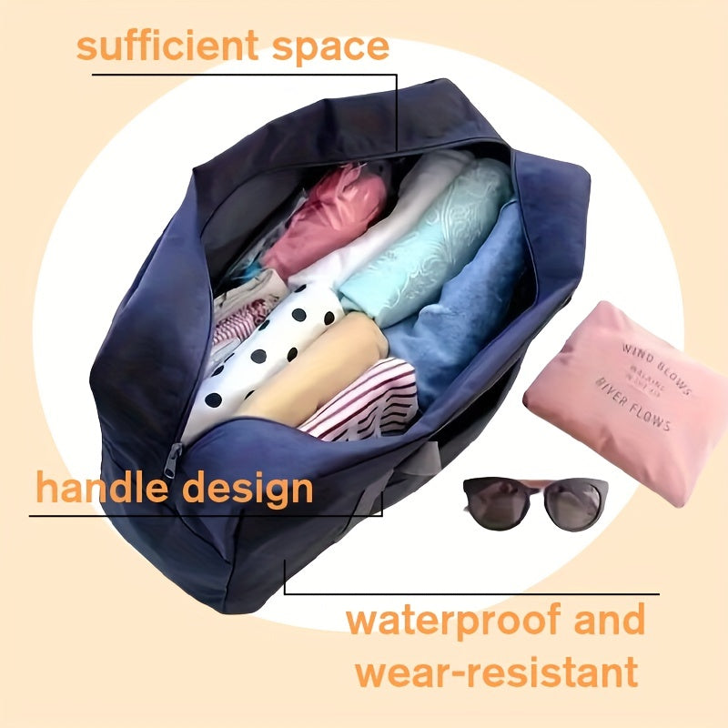 Foldable Travel Polyester Storage Bag Large Capacity Zipper Luggage