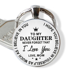 To My Daughter Round Card Key Chain