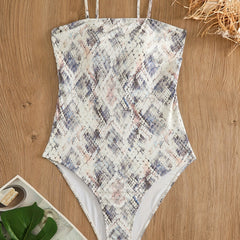 One Piece Snake Print Tummy Control Swimsuit