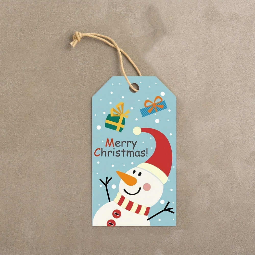 50pcs Merry Christmas Gift Label Hanging Paper Santa Claus DIY Card For Envelope