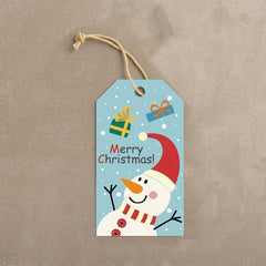 50pcs Merry Christmas Gift Label Hanging Paper Santa Claus DIY Card For Envelope