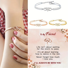 Heart Infinity CZ Bangle Bracelet w/Gift Card
