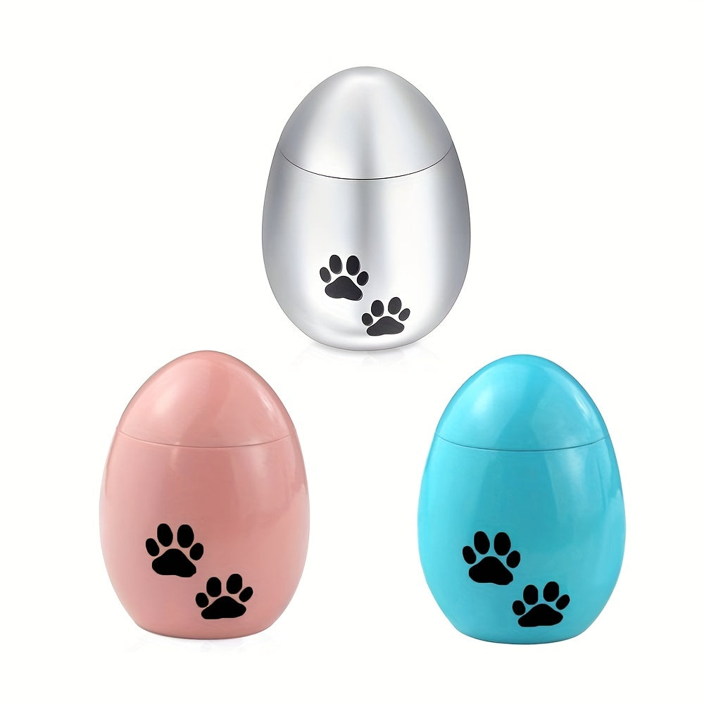 Paw Print Egg Shaped Ash Urn Necklace