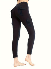 High Waist Yoga Pants With Pockets Stretch Workout Leggings For Women