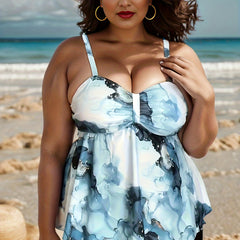 Marble Print Tankini Set