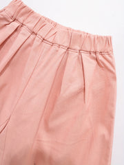 Girls Cropped Wide Leg Cotton Pants For Summer