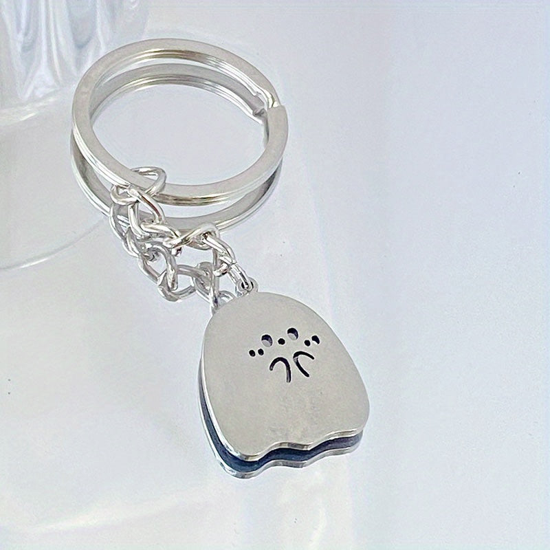 Ghost Spooky Keychain Funny Key Ring Purse Bag Backpack Car Charm Pendant