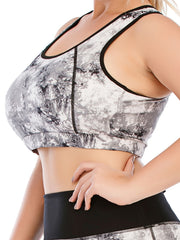 Random Print Sports Bra Women's Plus Medium Stretch Yoga