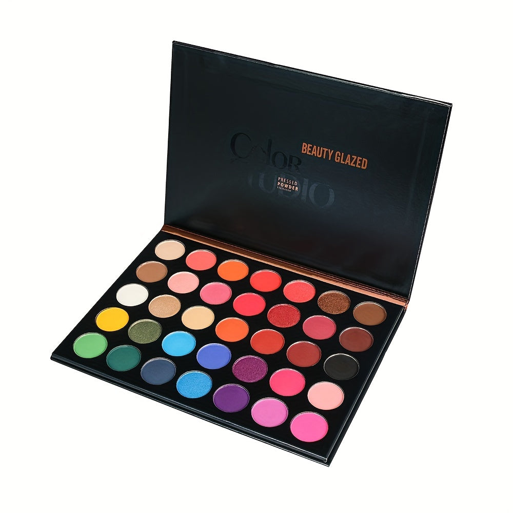 35 Colors Sunset Eyeshadow Palette Shimmer Matte Finish Waterproof Makeup Tool