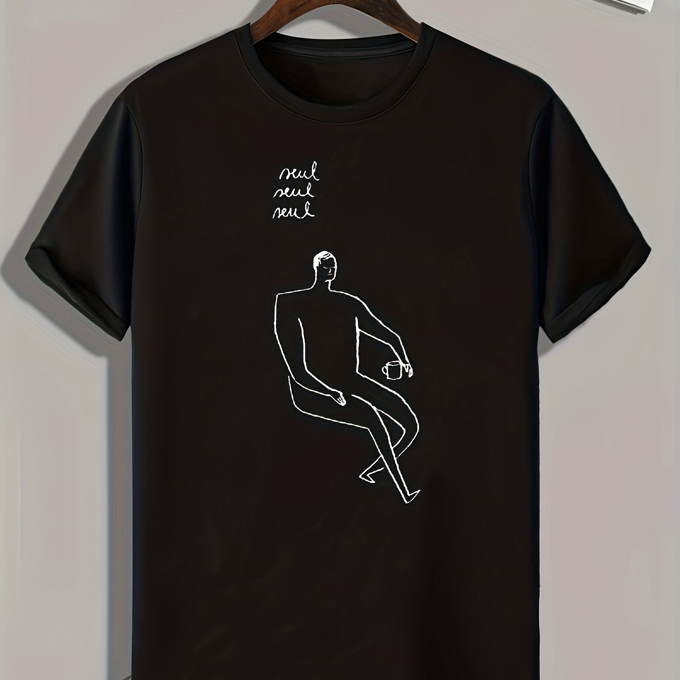 Pattern Print Men's Sports T-shirt for Fitness