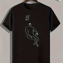 Pattern Print Men's Sports T-shirt for Fitness