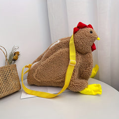 Fuzzy Chicken Crossbody Bag Cartoon Animal Doll Shoulder Bag