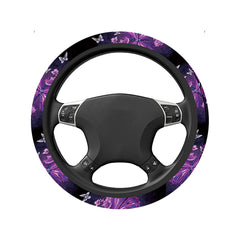 Stylish Purple Butterfly Steering Wheel Cover