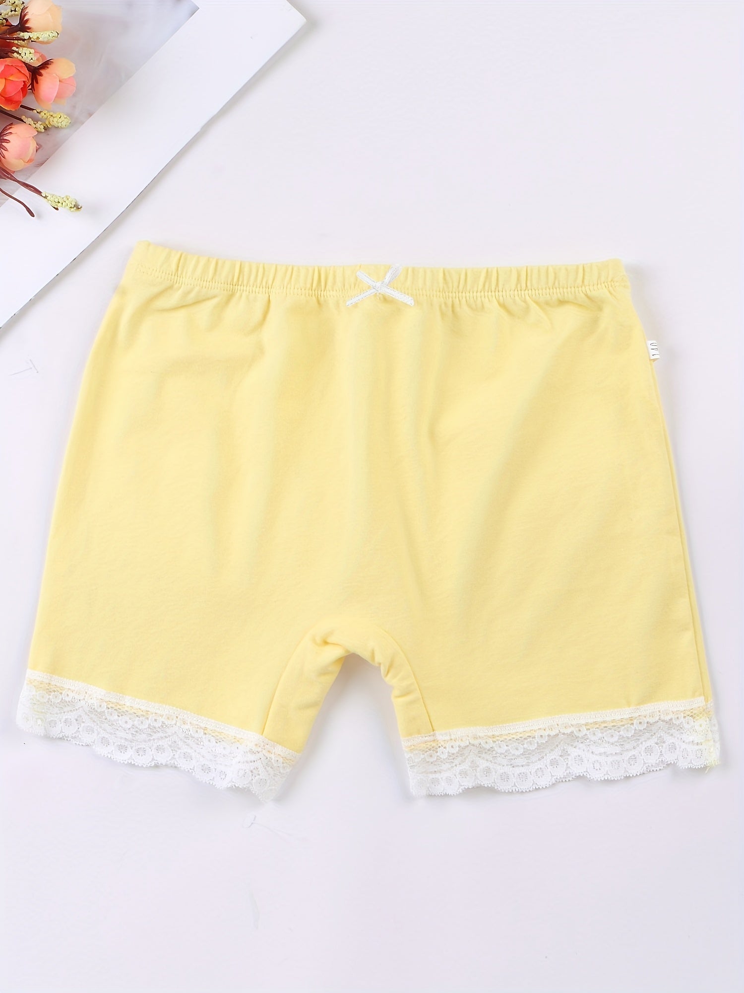 Girls' Safety Shorts with Lace Trims Soft Comfy Dance Shorts
