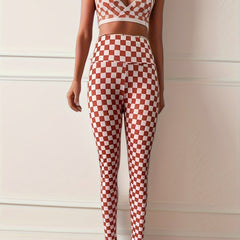 Chessboard Pattern Seamless Running Butt Lifting Workout Leggings
