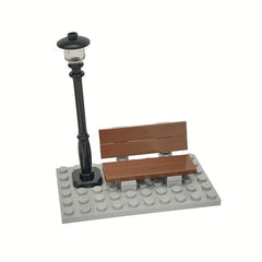 CITY Toy Chair & Street Lamp Assembly 3D Brick Wall Colorful Blocks