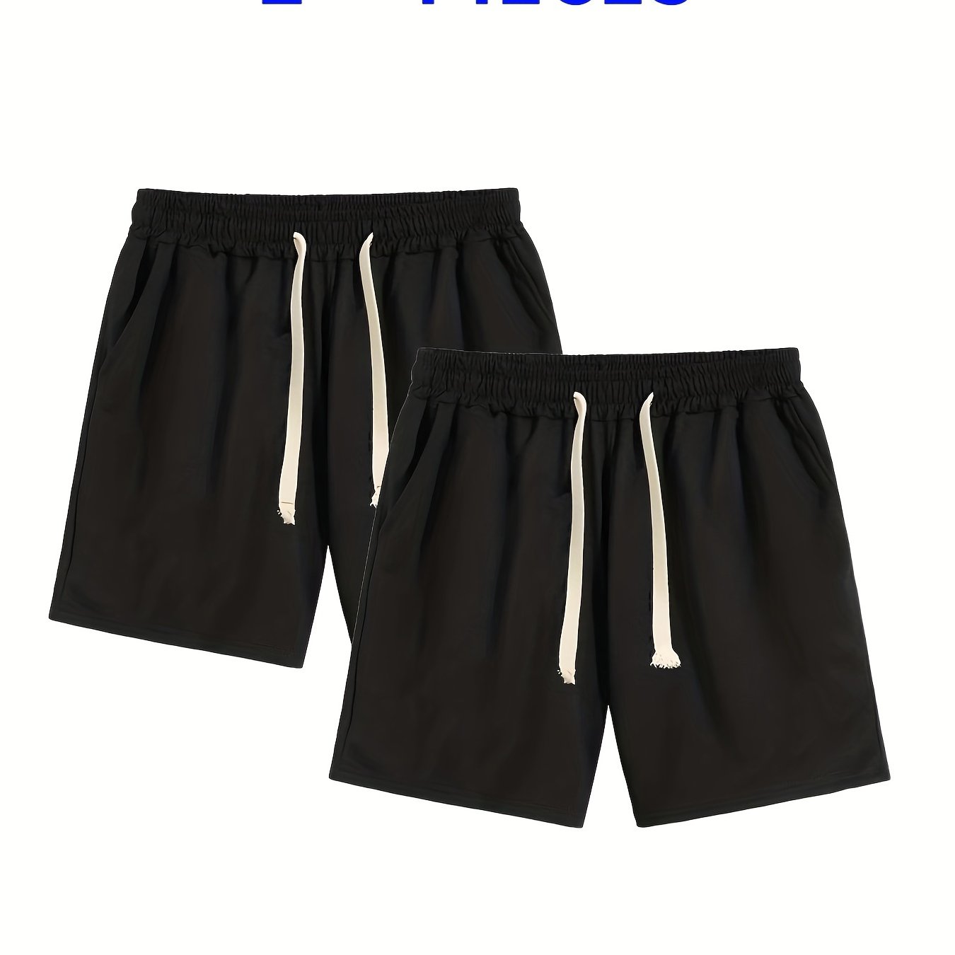 2pcs Men's Drawstring Summer Shorts