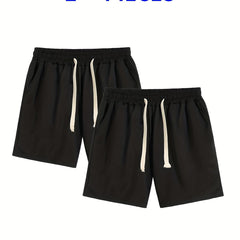 2pcs Men's Drawstring Summer Shorts