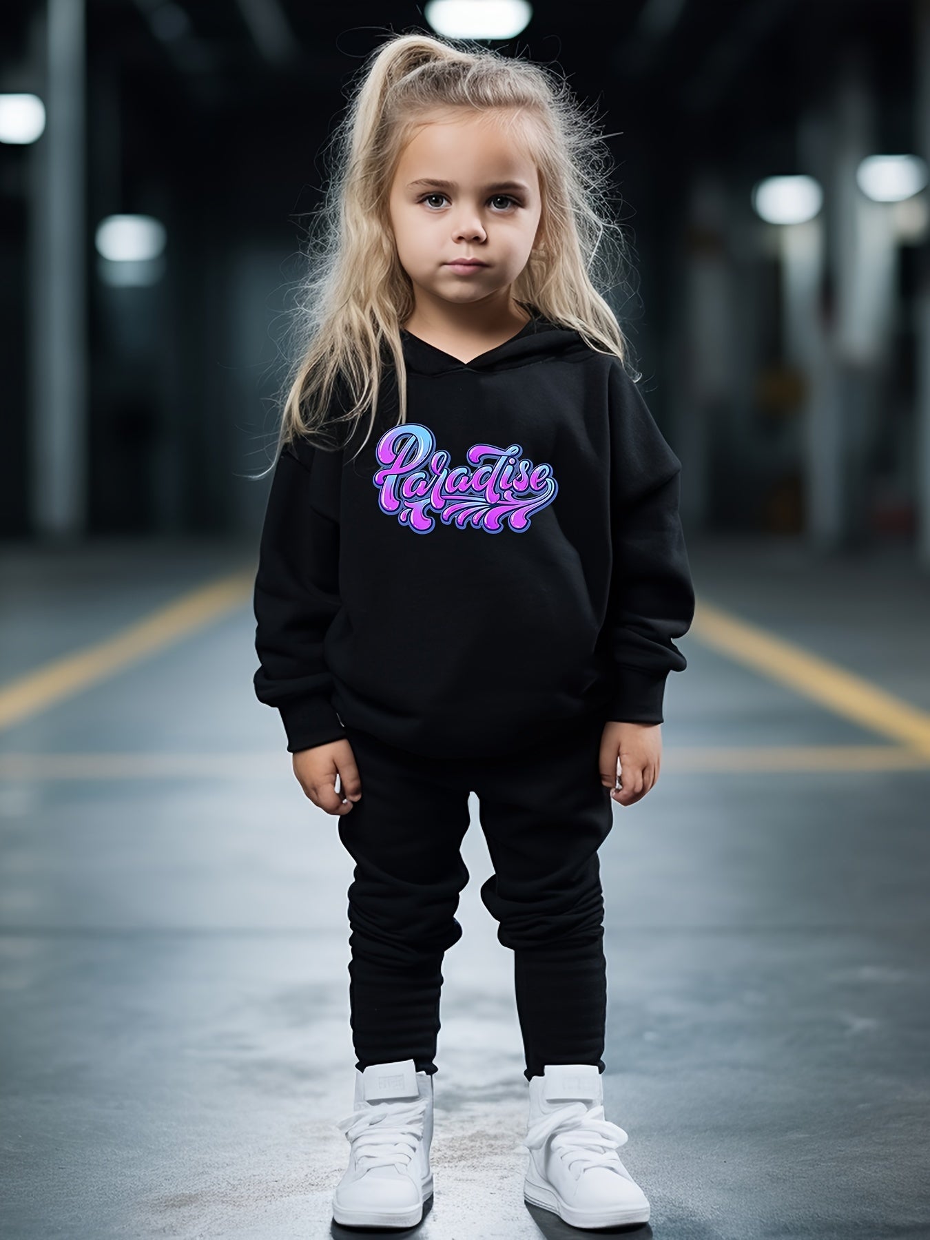 OERYUI Girls Boys Letter Print Hoodies Pants Set Spring Fall Sports Christmas