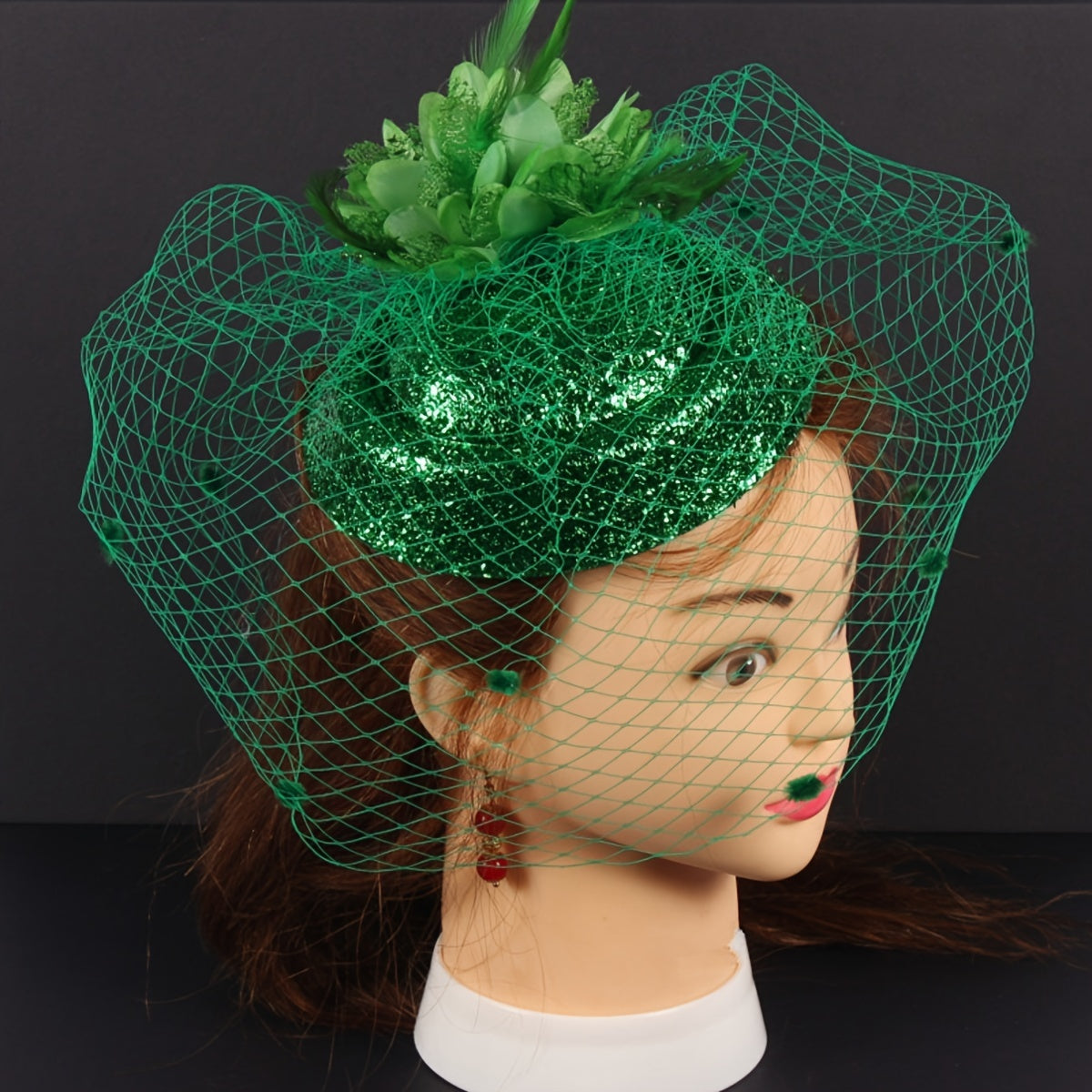 Vintage Style Bridal Veil Hat with Tassel Mesh Headpiece Wedding Accessory
