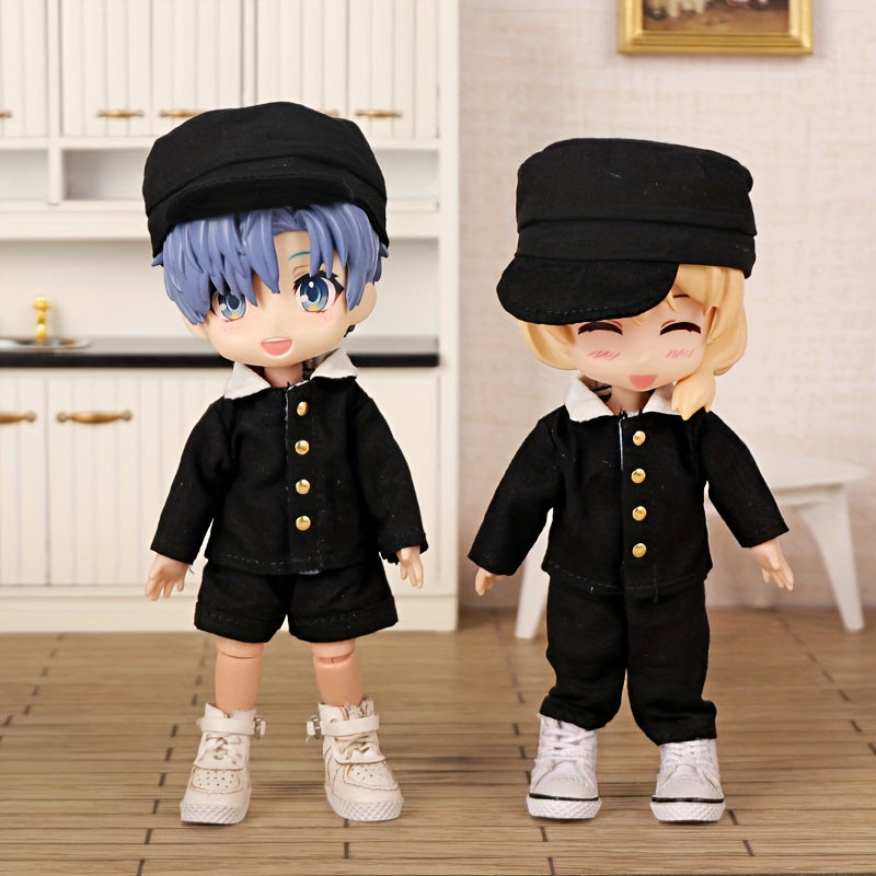 School Uniform Shorts Suit for OB11 Dolls
