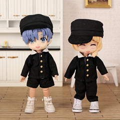 School Uniform Shorts Suit for OB11 Dolls