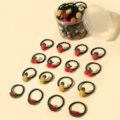 30pcs Girls Fruit Hair Tie Stretch Hair Rope Hair Ring Hair Accessories